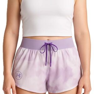 UA Women’s Athletic shorts Play up 3.0 in a purple tie- dye size small